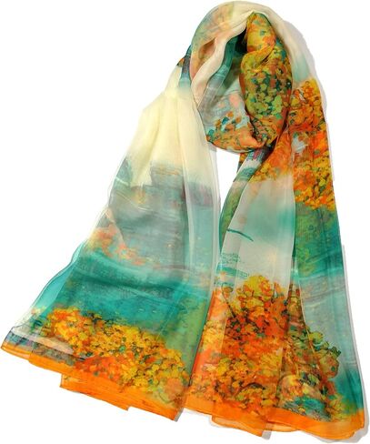 Shanlin Super Large Silk Feel Floral Scarves for Women in Gift Box in Kuwait