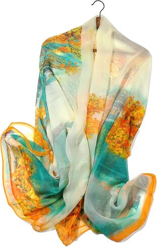 Shanlin Super Large Silk Feel Floral Scarves for Women in Gift Box in Kuwait