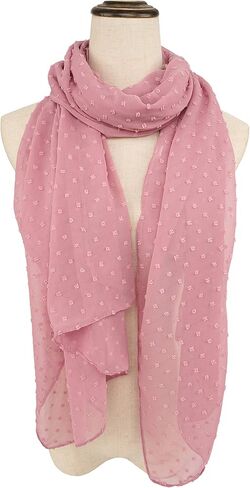 YOUR SMILE Ladies/Women's Lightweight Solid Color Pearl Chiffon Long Shawl Scarf For Spring Summer Fall in Kuwait