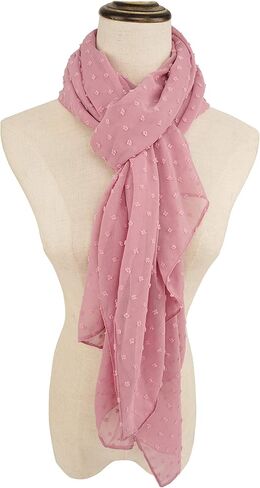 YOUR SMILE Ladies/Women's Lightweight Solid Color Pearl Chiffon Long Shawl Scarf For Spring Summer Fall in Kuwait