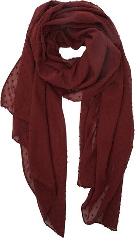 YOUR SMILE Ladies/Women's Lightweight Solid Color Pearl Chiffon Long Shawl Scarf For Spring Summer Fall in Kuwait