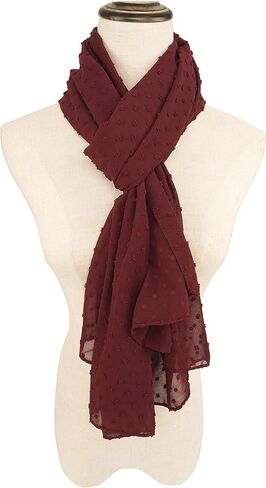 YOUR SMILE Ladies/Women's Lightweight Solid Color Pearl Chiffon Long Shawl Scarf For Spring Summer Fall in Kuwait