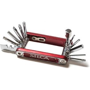 SILCA NOVE MultiTool | 9 tool minimalistic key feature | steel multi tools with hardened chrome finish | aluminum side bars with master link magnetic storage | HEX/TORX/PHILLIPS tools | 85 grams