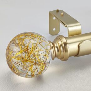 مجموعة قضبان ستائر فردية من ILAISIHOME: قضبان ستائر ذهبية قابلة للتعديل بقطر 1-1/8 بوصة مع خطوط ذهبية شفافة نهائية، 72-144 بوصة، قضيب ستائر ذهبي فردي قياسي لحزمة واحدة in Kuwait