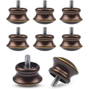 Curtain Rod Ends, Curtain Rod Fins Ends are Sturdy and Durable, Brown Mushroom Shaped, Curtain Fins Ends are Suitable for 5/8 Screw Curtain Rods (4 PCS)