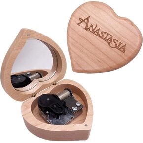 صندوق موسيقى ون ابون ايه ديسمبر من تايكست مع مرآة، الية منحوتة خشبية صغيرة على شكل قلب، صناديق موسيقية هدايا لعيد الميلاد والذكرى السنوية وعيد الام in Kuwait