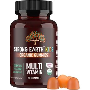 مضغ قوي متعدد الفيتامينات عضوي للأطفال - فيتامينات ومعادن صمغية بما في ذلك فيتامين A وC وD3 وE وB6 والزنك - علكات متعددة الفيتامينات قابلة للمضغ مع دعم مناعي للأولاد والبنات (60) in Kuwait
