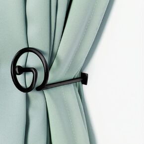 Elifel Metal Curtain Holdbacks, Set of 2, Small, Black, Vintage Stylish, for Outdoor, Bedroom, Livingroom, Office