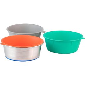 Our Pets DuraPet Stainless Steel Dog Bowl with 3 Pieces TPE Inserts for Puppies or Small Sized Dogs, Holds 1.25 Cups