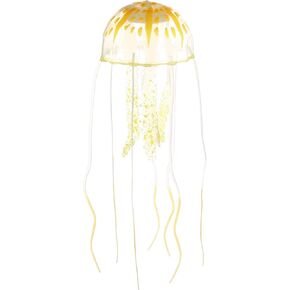 VOCOSTE Fish Tank Jellyfish Decoration, Silicone Fluorescent Jellyfish Glow Ornaments Aquarium Decor with Suction Cup, Blue, 2.3"x5.9" in Kuwait