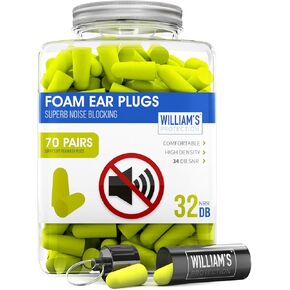 Soft Foam Ear Plugs   Noise Cancelling Earplugs 32 dB NRR-for Noise Reduction Hearing Protection Aluminum Carry Case - for Sleeping Travel Concerts Shooting Study Work. (Generic, 70 Pairs) in Saudi Arabia