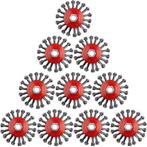 5 Pack Wire Wheel Brush for Angle Grinder, 4 Inch Angle Grinder Wire Wheel, Twist Knotted Coarse Crimped Wire Brush for 4 1/2 Angle Grinder, 5/8"-11 Thread Arbor in Kuwait