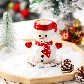 حامل شموع Tealight لديكور رجل الثلج، حامل شموع خفيف للشاي للشتاء لقضاء عطلة الشتاء، قطع مركزية لطاولات المنزل، ديكور الموقد، هدية الترحيب بالمنزل الجديد in Kuwait
