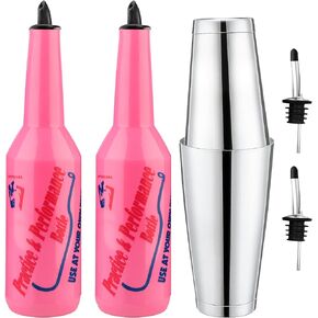 SuproBarware Flair Bottle Decorative Bottles - 25oz/750ml Set of 10 Flair Bartender Practice & Performance Bottle Pink