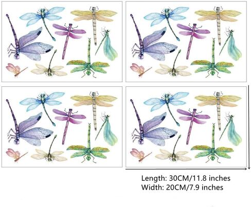 ملصق نافذة اليعسوب - ملصق فينيل زجاجي ثابت على شكل اليعسوب للباب الزجاجي المنزلق والبلاط والجدران وتزيين المنزل ملصق نافذة اليعسوب in Kuwait