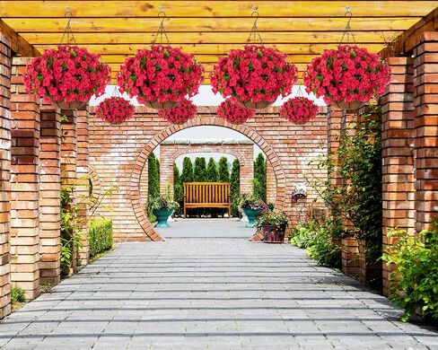 Artificial Fake Hanging Flowers with Basket for Outdoors, Faux Petunias Flowers Fake Hanging Plants with Eucalyptus Realistic UV Resistant for Patio Garden Porch Balcony Yard Decor(Double Purple) in Saudi Arabia