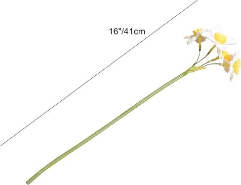 Mandy's 12pcs White Fake Flowers Artificial Daffodils Flowers 16" for Mother's Day Easter Party Home Decoration in Saudi Arabia