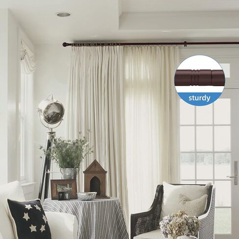 Bronze Curtain Rods for Windows 30 to 93 Inch,5/8 Inch Diameter Drapery Rods with Brackets Heavy Duty Curtain Rods for Bedroom in Kuwait