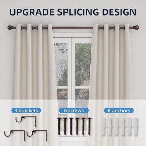 Bronze Curtain Rods for Windows 30 to 93 Inch,5/8 Inch Diameter Drapery Rods with Brackets Heavy Duty Curtain Rods for Bedroom in Kuwait