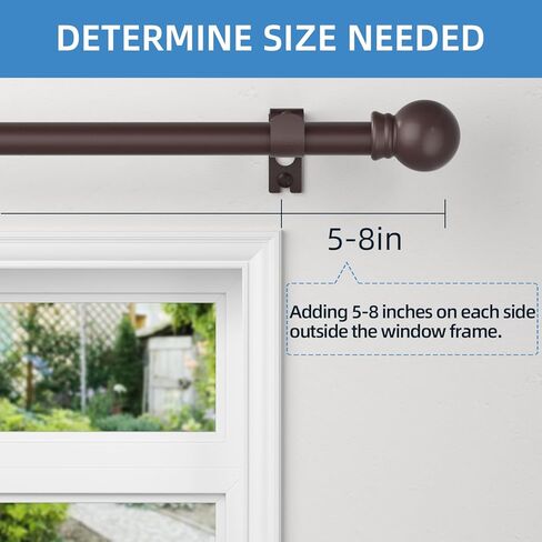 Bronze Curtain Rods for Windows 30 to 93 Inch,5/8 Inch Diameter Drapery Rods with Brackets Heavy Duty Curtain Rods for Bedroom in Kuwait