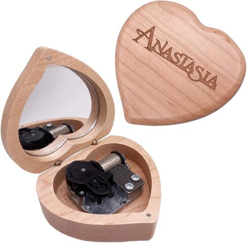 صندوق موسيقى ون ابون ايه ديسمبر من تايكست مع مرآة، الية منحوتة خشبية صغيرة على شكل قلب، صناديق موسيقية هدايا لعيد الميلاد والذكرى السنوية وعيد الام in Kuwait