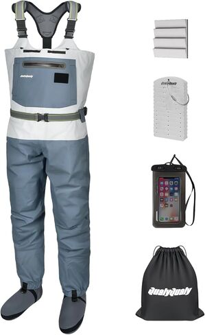 QualyQualy يطير خواضون الصيد تخزين القدم بدلات الصدر للرجال والنساء مقاوم للماء خواضون الصيد مع الأحذية خواضون النيوبرين in Kuwait