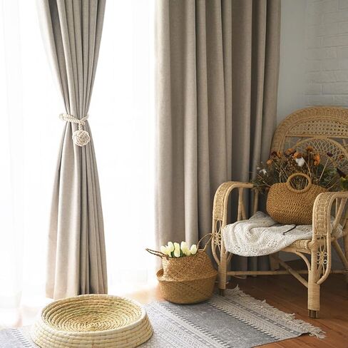 قطعتان من أربطة الستائر - حبال ستائر، حبال ستائر مصنوعة يدويًا، حبال ستائر ذات عقدة تزيينية ريفية (بيج) in Kuwait