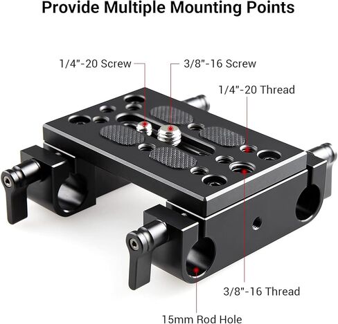 SmallRig Base Plate, Camera Baseplate with 15mm Rod Clamps, Tripod Mounting Plate for DSLR Camera Video Camera - 1775 in Kuwait