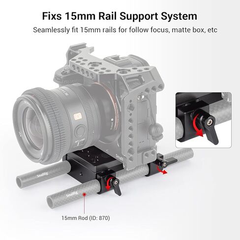 SmallRig Base Plate, Camera Baseplate with 15mm Rod Clamps, Tripod Mounting Plate for DSLR Camera Video Camera - 1775 in Kuwait