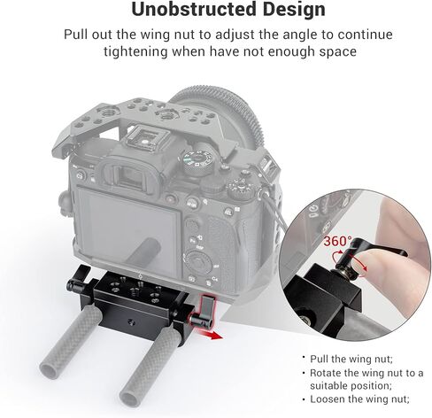 SmallRig Base Plate, Camera Baseplate with 15mm Rod Clamps, Tripod Mounting Plate for DSLR Camera Video Camera - 1775 in Kuwait