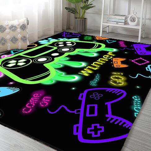 Gaming Area Rugs for Boys Cool Gamer Rugs Teens Large Video Games Carpets for Bedroom Game Console Decorative Floor Mats for Playroom 60" x 39" in Saudi Arabia