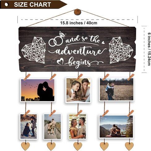 Yudarte Mr & Mrs Bedroom Decor for Couples - Wall Picture Hanging Collage Board with Clips and Twine 13.5x5.5 Inches - Religious Marriage Gifts for Couple - What God Has Joined Together Mark 10:9 in Saudi Arabia