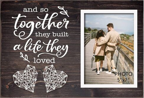Yudarte Mr & Mrs Bedroom Decor for Couples - Wall Picture Hanging Collage Board with Clips and Twine 13.5x5.5 Inches - Religious Marriage Gifts for Couple - What God Has Joined Together Mark 10:9 in Saudi Arabia