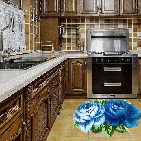 UKELER Laundry Room Rug 65x23.6 inch Pink Rose Flower Kitchen Runner Non-Slip, Shaggy Soft Flower Rugs for Girls Bedroom in Saudi Arabia