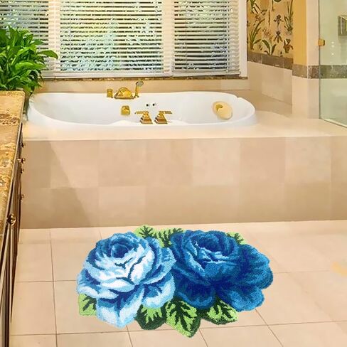 UKELER Laundry Room Rug 65x23.6 inch Pink Rose Flower Kitchen Runner Non-Slip, Shaggy Soft Flower Rugs for Girls Bedroom in Saudi Arabia