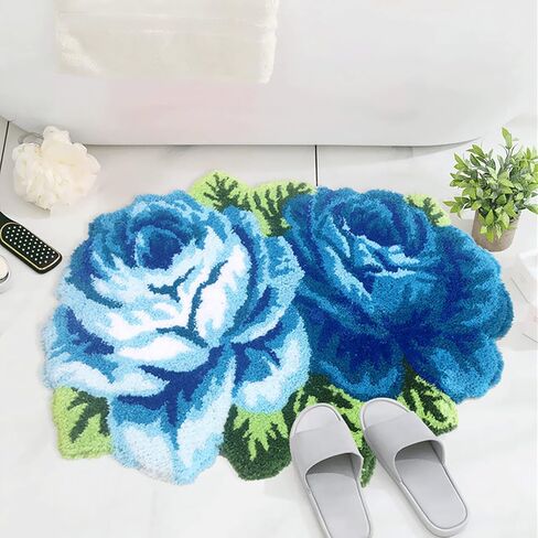 UKELER Laundry Room Rug 65x23.6 inch Pink Rose Flower Kitchen Runner Non-Slip, Shaggy Soft Flower Rugs for Girls Bedroom in Saudi Arabia