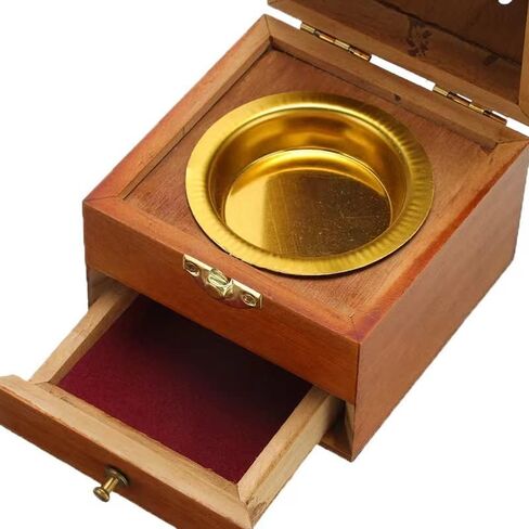Cone Incense Burner Holder Box Storage - Wooden Pyramid Style - Mabkhara, Wooden Burner, Bakhoor Burner - Wooden Incense Holder (Size: 9 x 9 x 17 cm - Pyramid) حامل بخور خشبي - مبخرة خشب هرمي in Saudi Arabia