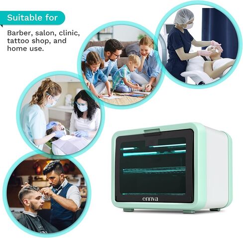صندوق مطهر بالأشعة فوق البنفسجية كبير من ENNVA - صندوق معقم بالأشعة فوق البنفسجية البسيط - صندوق مطهر بالأشعة فوق البنفسجية بسعة كبيرة - خزانة تطهير بالأشعة فوق البنفسجية لتعقيم الهاتف والألعاب والمناشف وأدوات صالون الأظافر - أخضر in Kuwait