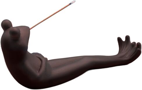 Amoretti Sonnet Incense Holder for Sticks Meditation Frog Incense Burner Cone Handmade Ceramic Modern Aromatherapy Ornament Zen Room Decor Cute Home Decor for Stress & Anxiety Relief Yoga Meditation in Saudi Arabia