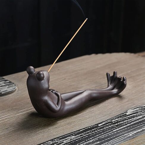 Amoretti Sonnet Incense Holder for Sticks Meditation Frog Incense Burner Cone Handmade Ceramic Modern Aromatherapy Ornament Zen Room Decor Cute Home Decor for Stress & Anxiety Relief Yoga Meditation in Saudi Arabia