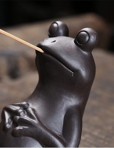 Amoretti Sonnet Incense Holder for Sticks Meditation Frog Incense Burner Cone Handmade Ceramic Modern Aromatherapy Ornament Zen Room Decor Cute Home Decor for Stress & Anxiety Relief Yoga Meditation in Saudi Arabia
