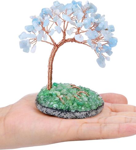 PESOENTH روز كوارتز كريستال شجرة المال فنغ شوي الأحجار الكريمة بونساي شجرة الكريستال الوردي شجرة الحياة زخرفة لحسن الحظ الطاقة الإيجابية طاولة المنزل مكتب ديكور عيد الميلاد 4.72-5.51 بوصة عالية in Kuwait