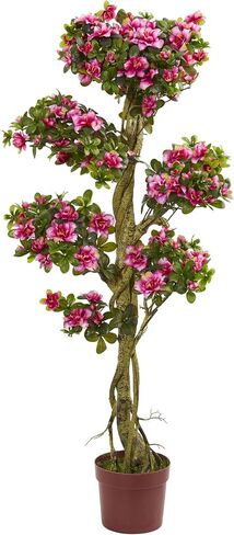 Nearly Natural 5' Azalea Artificial Tree, Pink,20"D x 20"W x 5'H in Saudi Arabia