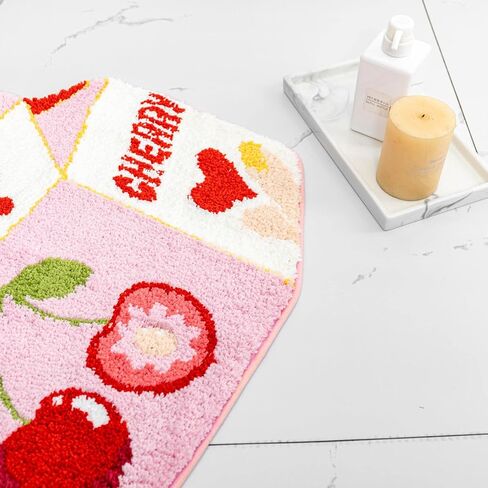 Fruit Avocado Bath Mat for Bathroom Cute Green Bathroom Rug for Kids Non Slip Fruit Bath Rug Milk Cartoon Shaped Plush Shower Rugs for Bathroom Absorbent Decorative Bathtub Mat Washable in Kuwait