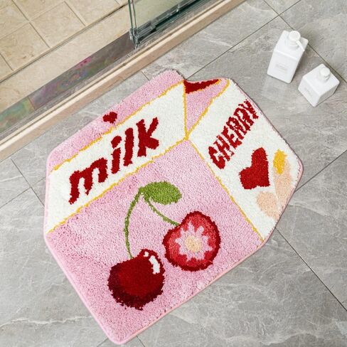 Fruit Avocado Bath Mat for Bathroom Cute Green Bathroom Rug for Kids Non Slip Fruit Bath Rug Milk Cartoon Shaped Plush Shower Rugs for Bathroom Absorbent Decorative Bathtub Mat Washable in Kuwait