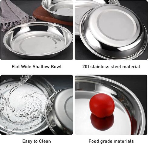 Stainless Steel Cat Bowls, 12PCS Shallow Cat Bowl Metal Cat Dishes for Food and Water, 5.5 Inches Diameter Cat Food Dish, Shallow Raised Shallow Cat Food Dish for Small Dogs and Cats, Dishwasher Safe in Kuwait