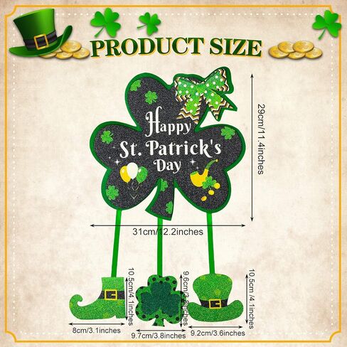 Jetec Happy St. Patrick's Day Decor Shamrock Door Sign Irish Hanging Wall Decoration Welcome Board Felt with Rope for Home Party in Saudi Arabia