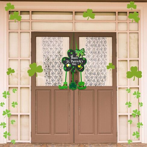 Jetec Happy St. Patrick's Day Decor Shamrock Door Sign Irish Hanging Wall Decoration Welcome Board Felt with Rope for Home Party in Saudi Arabia