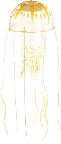 VOCOSTE Fish Tank Jellyfish Decoration, Silicone Fluorescent Jellyfish Glow Ornaments Aquarium Decor with Suction Cup, Blue, 2.3"x5.9" in Kuwait