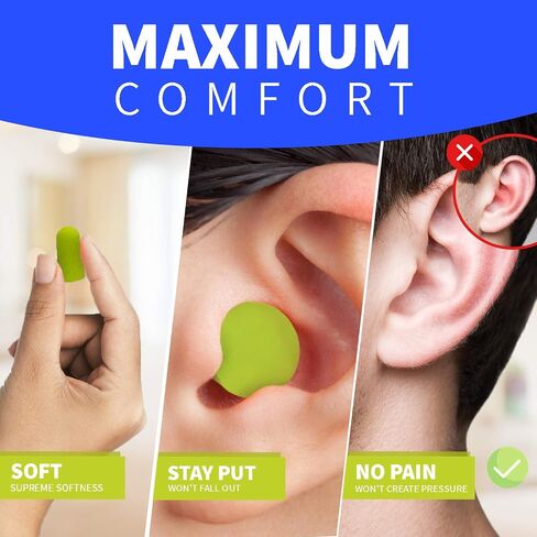 Soft Foam Ear Plugs   Noise Cancelling Earplugs 32 dB NRR-for Noise Reduction Hearing Protection Aluminum Carry Case - for Sleeping Travel Concerts Shooting Study Work. (Generic, 70 Pairs) in Saudi Arabia